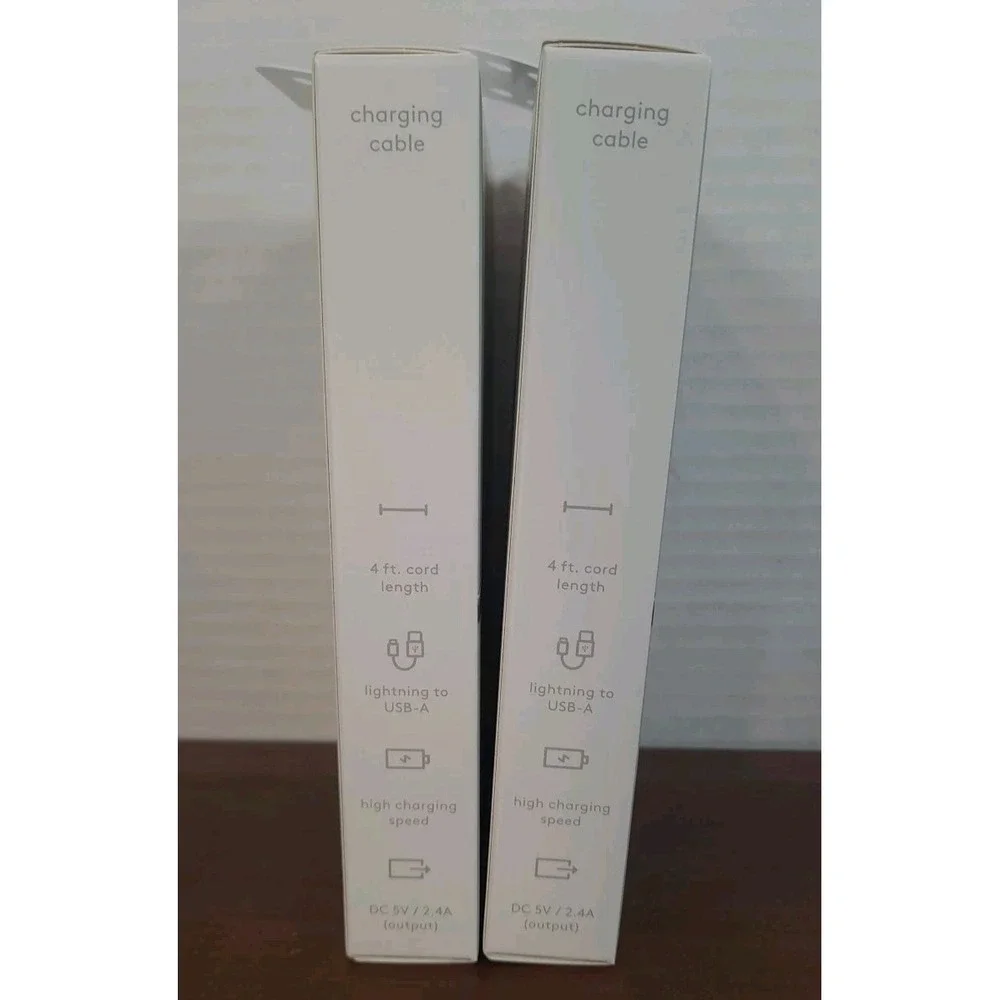 Set Of 2 Heyday 4 Foot USB-A Fast Charging Cable iPhone & IPad